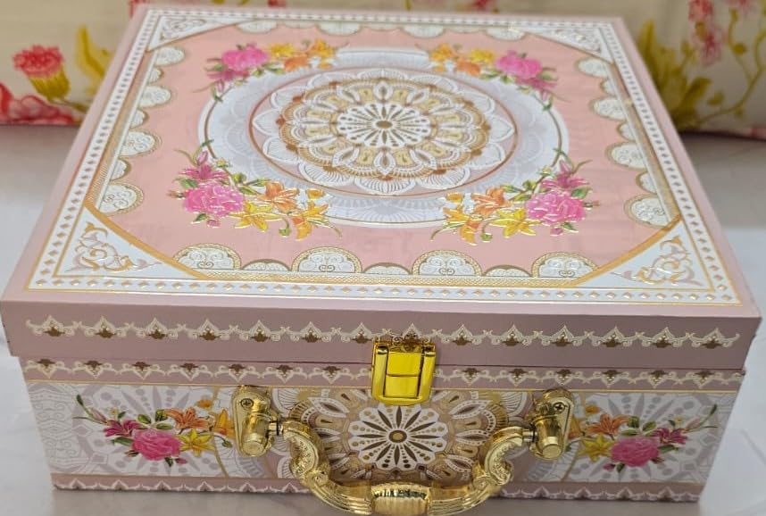 BSB Prime Premium Elegant Diwali Gift Box with 2 Golden Tin Jars | Decorative Reusable Box for Dry Fruits & Sweets | Gifting Box Deepawali-image-41