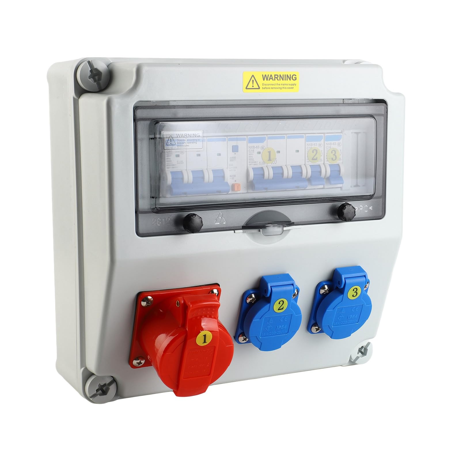 Generic Caja de Enchufe Impermeable para Tomacorriente Eléctrico Industrial con Disyuntor para Equipos Al Aire Libre 2 Núcleos 220-250 V 16 A 5 Núcleos 380-415 V 16 A