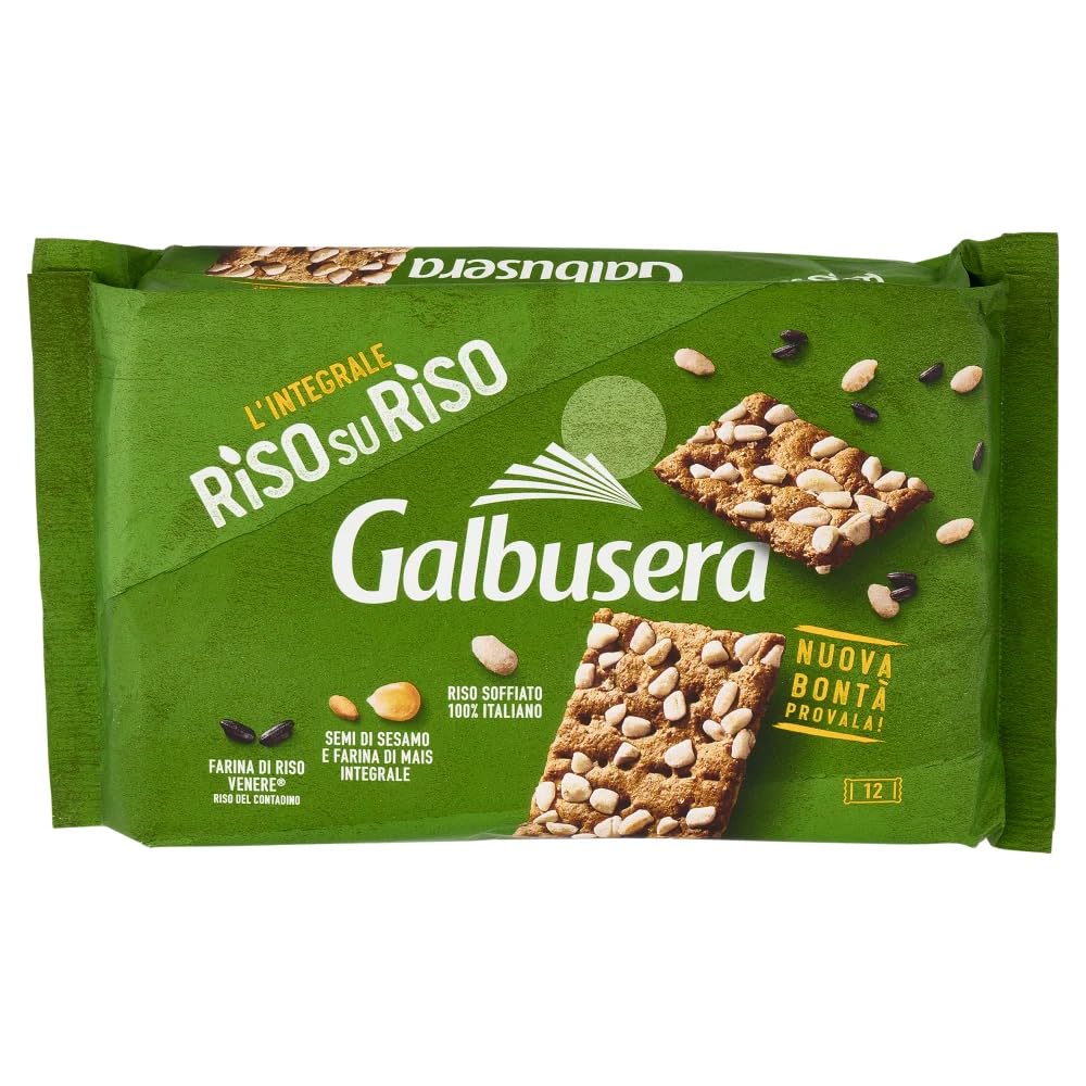 4X Galbusera Riso su Riso Crackers Integrali Croccanti Snack Salato 380g