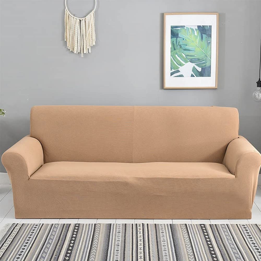 Housse canapé extensible camel 4 places convertible protège canapé d'angle salon en L