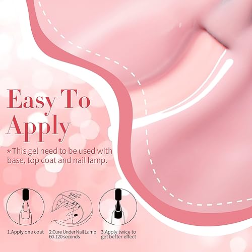Miniatura 6 de Born Pretty Esmalte de uñas de gel rosa transparente, esmalte de uñas de gel lechoso transparente, kit de esmalte de gel para arte de uñas,