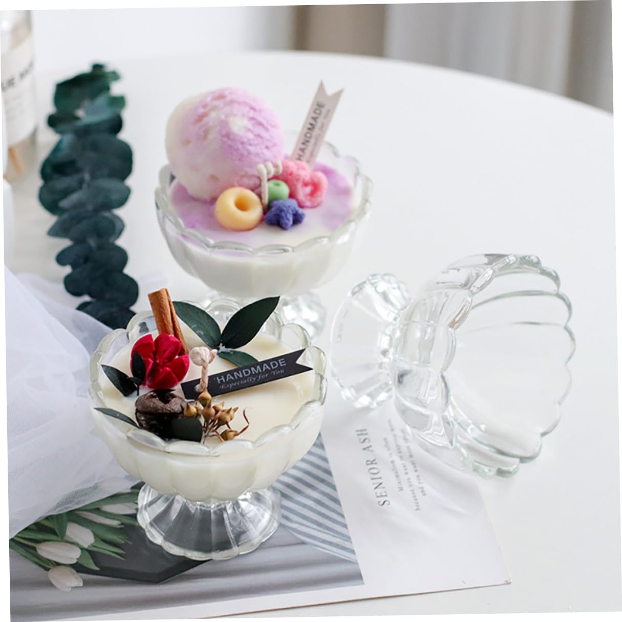 Coppe Dessert in Vetro 100ml 6 Pezzi per Gelato e Budino | Riutilizzabili, Superficie Liscia, Facile da Pulire, Stampaggio Monoblocco, Formato Compatto per Servizio