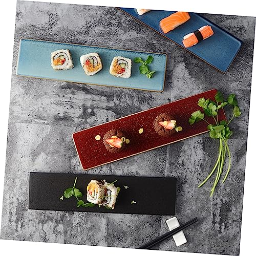 Bandeja Cerámica Rectangular Japonesa Azul Claro miniatura 5