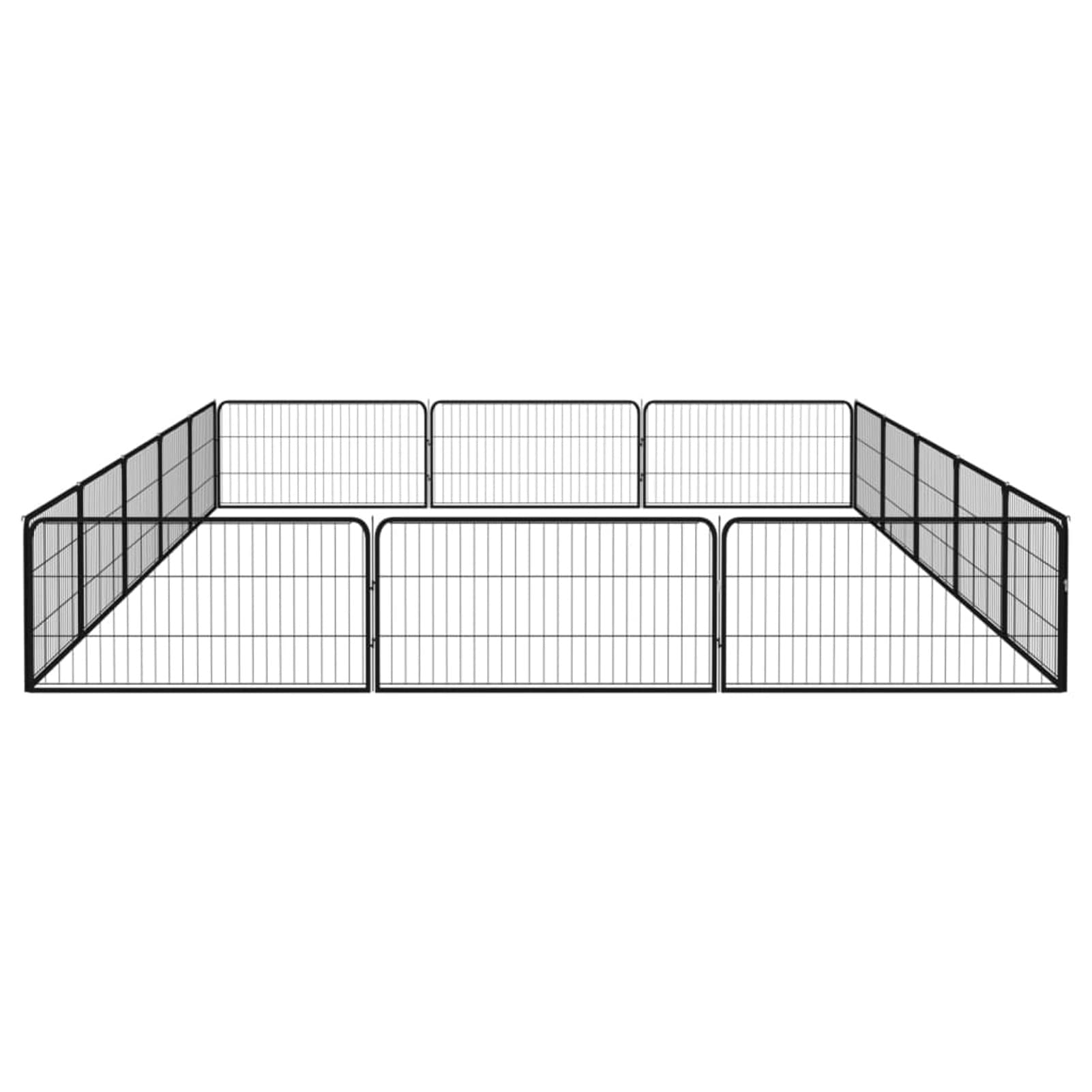 Box Cani 16 Pannelli Nero 100x50 cm Acciaio Verniciato Polvere,Articoli per animali,Animali domestici - Articoli,Articoli per cani,Cucce e recinti per cani(SPU:3115969)