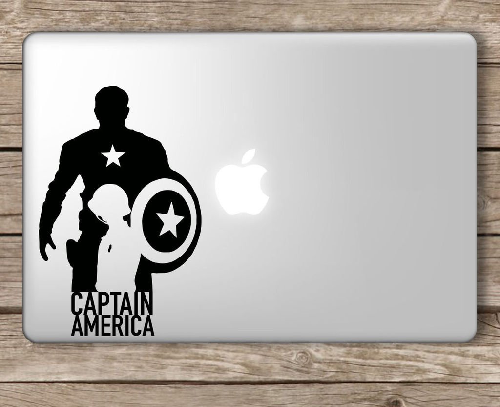 Fusion Graphix Captain America Steve Rogers Avengers Laptop Vinyl Sticker (Black) (B075P2FTVZ) Amazon Price History, Amazon Price Tracker