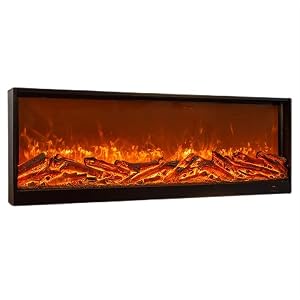 Electric Fireplace Recessed Electric Fireplace Decorative Fireplace with 3D Realistic Fire Touch Control Panel Overh Home D cor