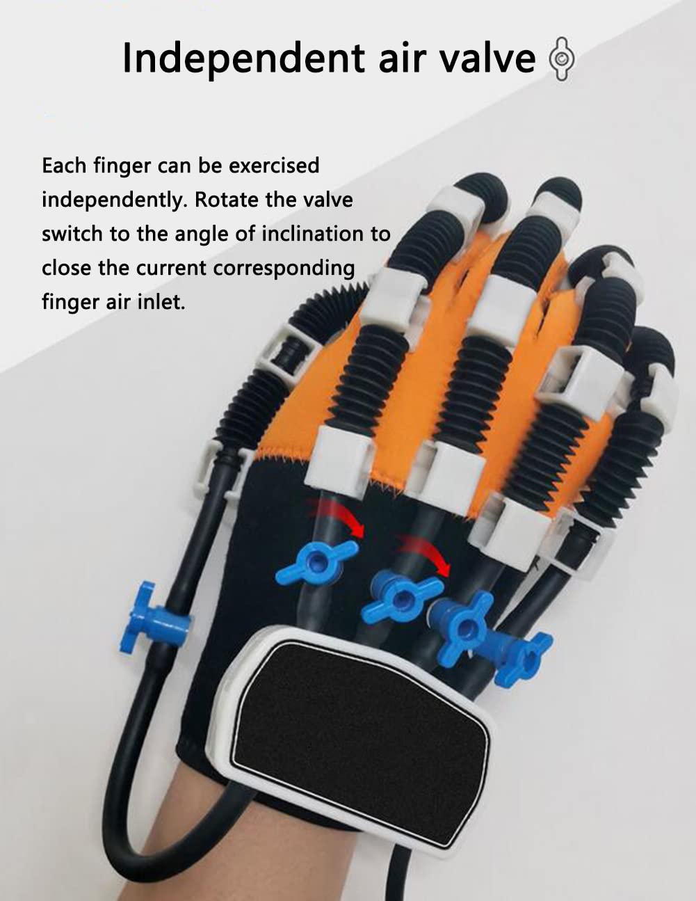 Elektryczne szyny na palce, rękawice do robotów rehabilitacyjnych, trening dłoni, odpowiednie do sprzętu do ćwiczeń rehabilitacyjnych po udarze Hemiplegia(Size:L,Color:Lewy)