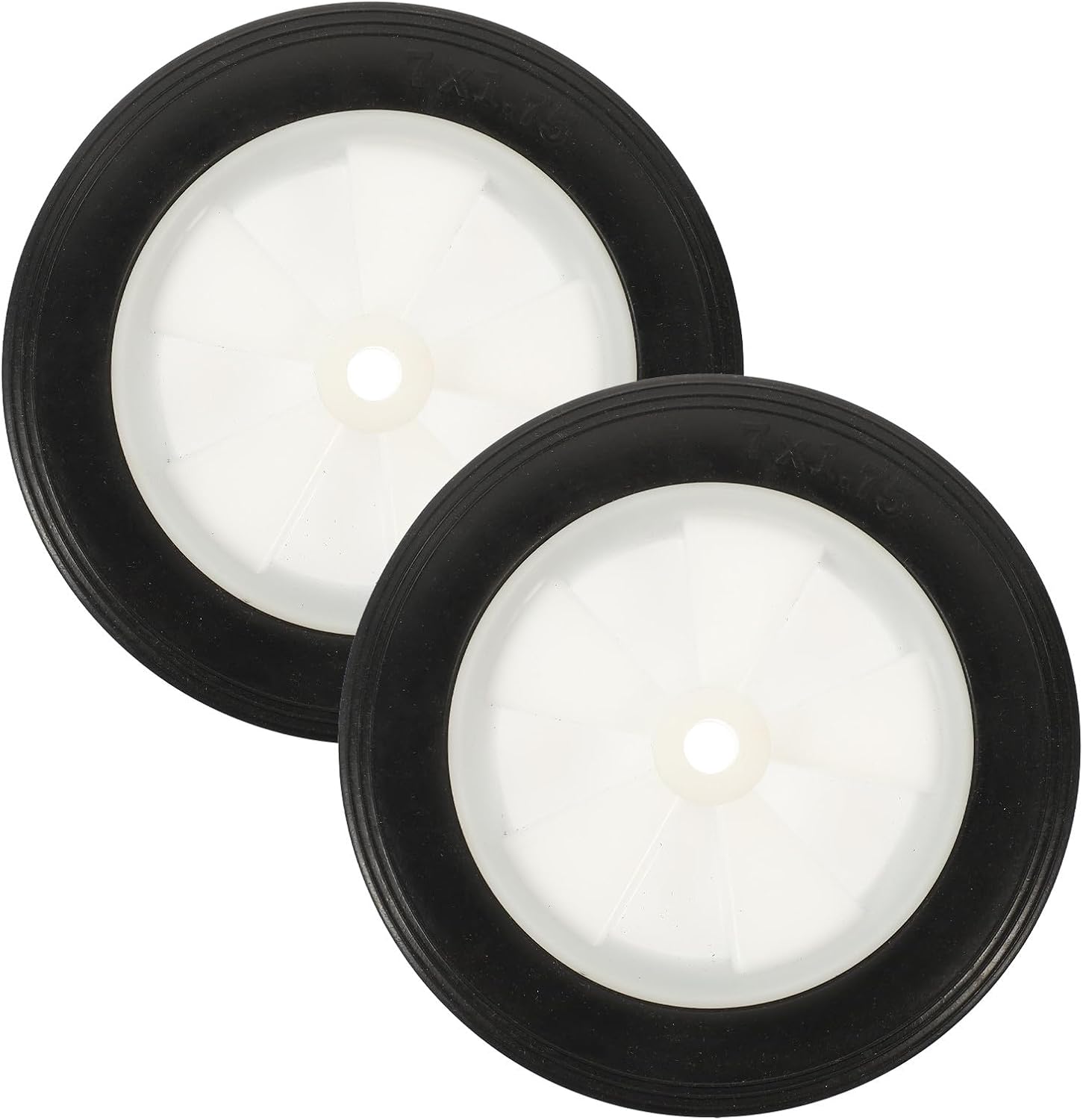 7-inch Solid Rubber Casters 2pcs for Push Mower Replacement Hand Truck Wheels Outdoor Grill Cart Generator Wheels