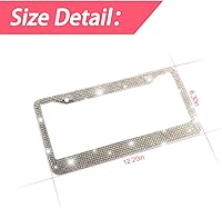 Vista 2 de YALOK Marco de matrícula de automóvil con diamantes de imitación brillantes, cubierta / soporte para placa de matrícula de acero inoxidable