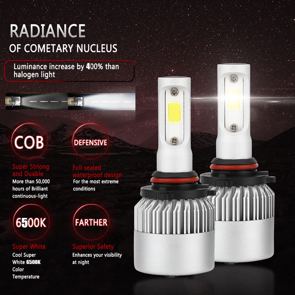 VISVIC LED Headlight Bulbs Combo For Honda Civic (2004-2015) - 9005 High Beam & 9006 Low Beam, 6500K White, 400% Brighter - View #4
