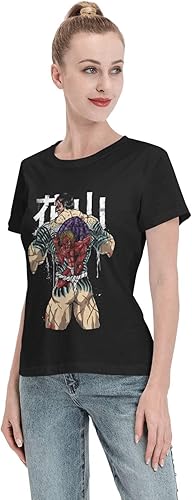 Miniatura 4 de Anime Baki The Grappler T Shirt Women Summer Round Neck T-Shirts Casual Short Sleeves Tee Black