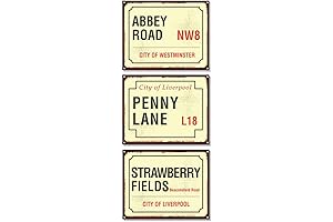 Unframed Strawberry Fields Strawberry Sign Typography Art Print