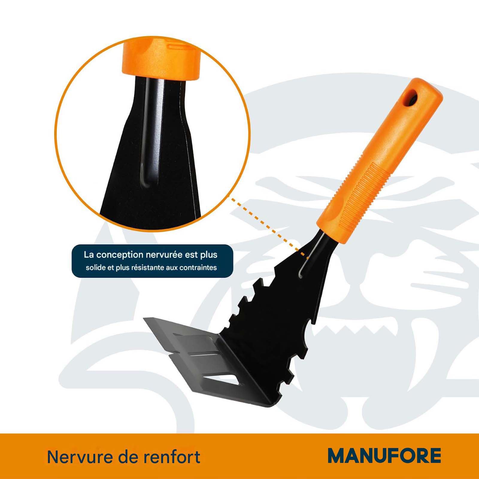MANUFORE Set de 2 Outils de Dépose de Moulures (75 mm + 100 mm), Leviers Arrache-Moulure Robustes pour Plinthes, Encadrements de Porte et Clous
