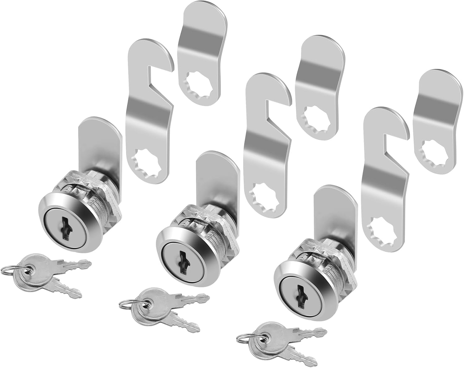 Cabinet Cam Lock, Zinc Alloy Keyed Alike Mailbox Lock, 5/8" Cylinder Lock Replacement for Tool Box, RV Storage, Mailbox, Drawer (3 Set)