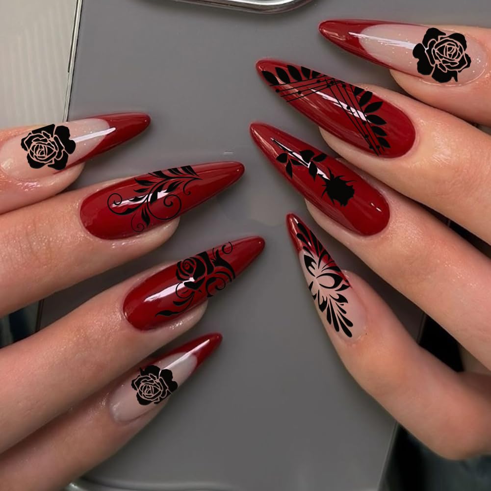 PH PandaHall 5pcs Flower Nail Stamping Plates Rose Nails Art Stencils Swirl Pattern Nail Art Templates Butterflies Naisl Design Stamp with Stamper and Scrape for Women Spring Summer Manicure Salon - Image 4