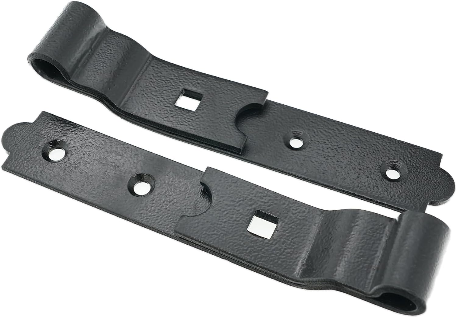 Infinity Decor Epoxy Black Cranked Heavy Duty Hook and Band Hinges Pack – Suitable for Barn Door, Garden Gate & Outdoor Gates (10")