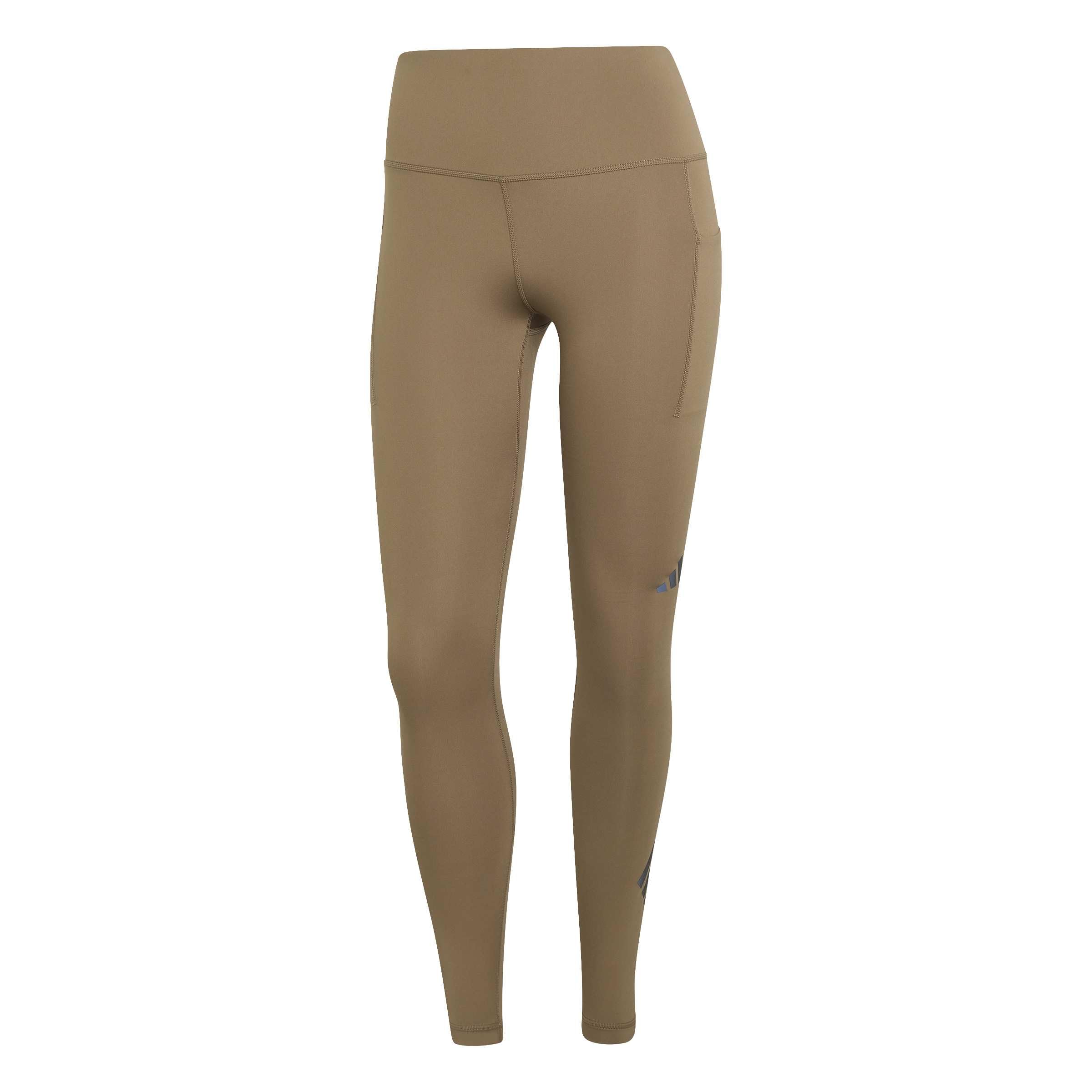 adidas Women's Adi365 Climacool 3 Stripes Running Full Length Leggings Tights, Khaki Six, XXL