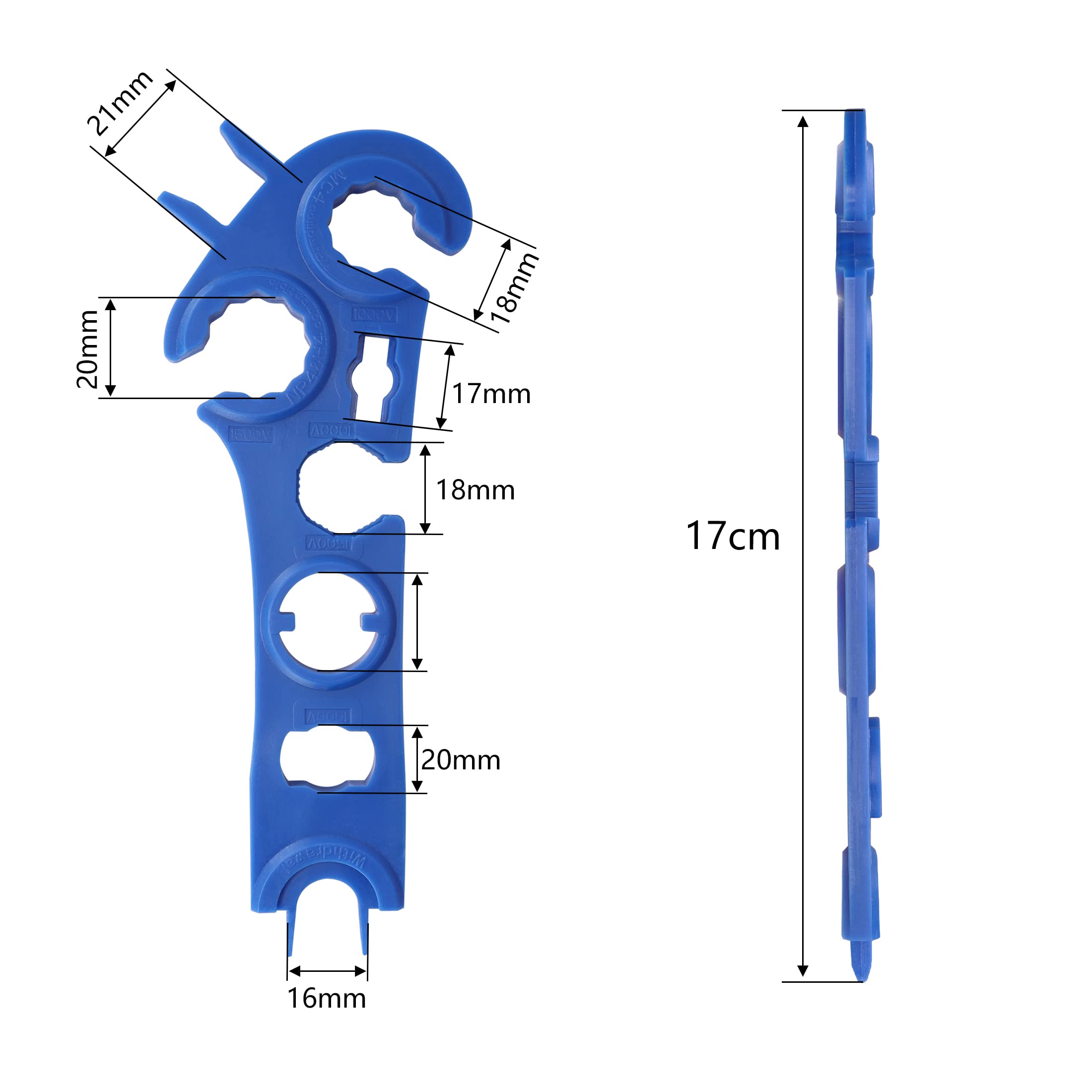 YAODHAOD 2PCS chiave del connettore solare, chiave di assemblaggio della spina solare per cavo del pannello solare, cavo del sistema fotovoltaico e strumento di assemblaggio del connettore