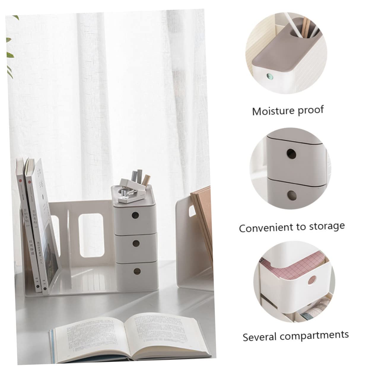 YARNOW Boîte De Rangement Pour Bureau Conteneur De Stockage Pour Fournitures De Bureau Organisateur De Maison
