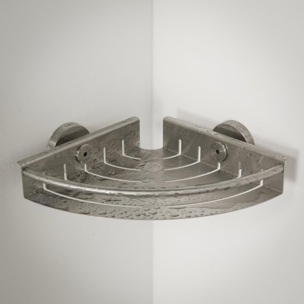 Tiger Boston Corner Shower Basket, Stainless Steel Brushed, 19.5 x 5 x 19.5 cm