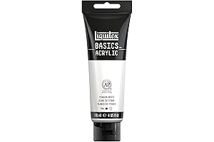 Liquitex BASICS reeves acrylic paint, Titanium White, 4-oz (118ml)