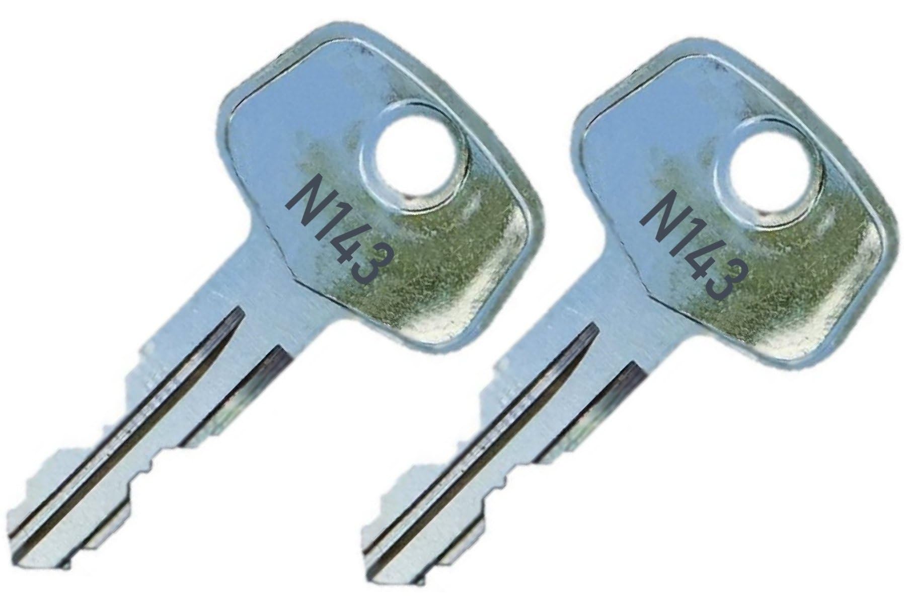 2 Thule N143 Replacement Keys - Roof Racks, Rails, Cargo Box, Carriers, Crossbars, Haulers, Bags (Codes N001-N250 or N001R-N250R) Better Than OEM!