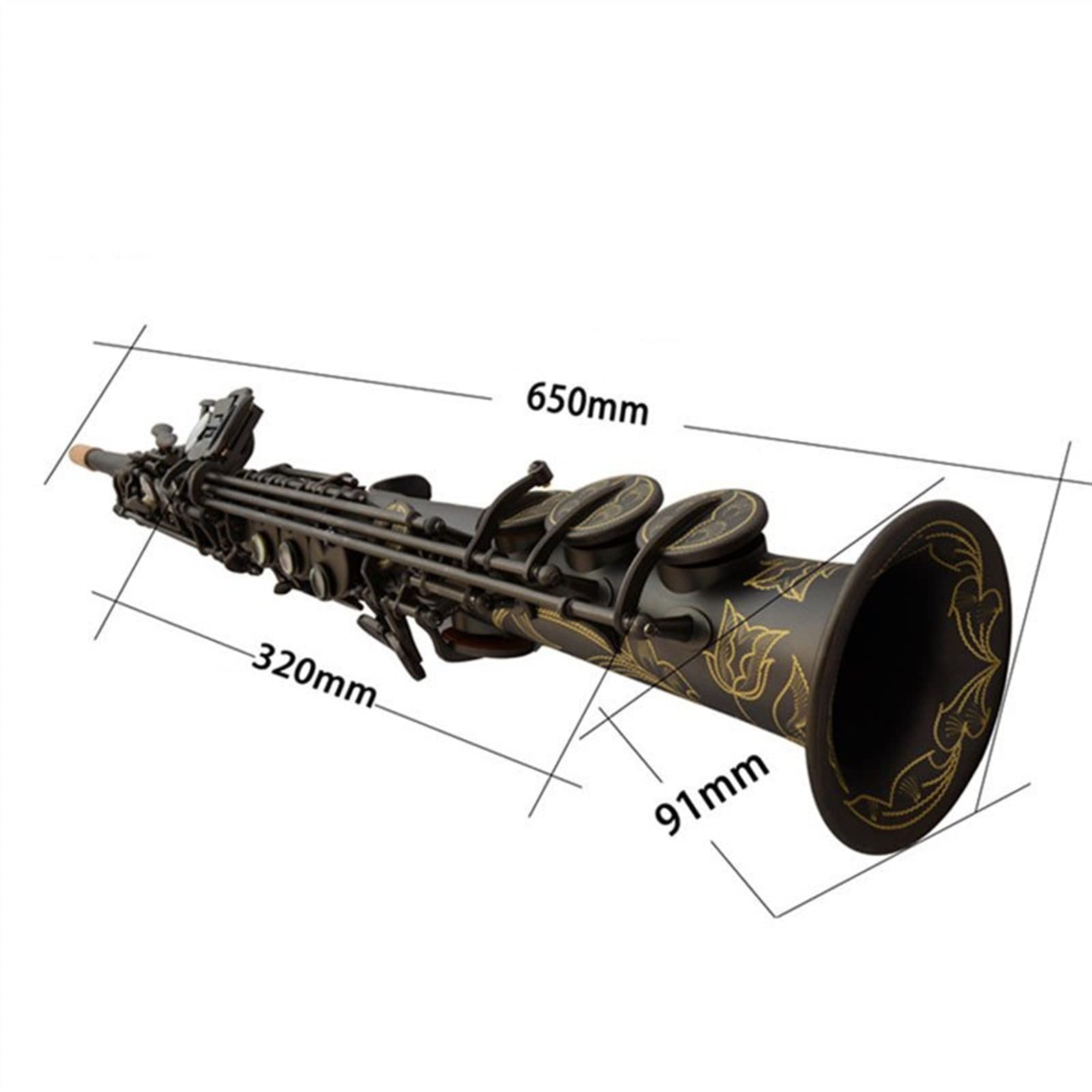Saxofón Profesional Saxofón Profesional B-Flat Saxofón Cuerpo De Latón Mate con Estuche Y Otros Accesorios