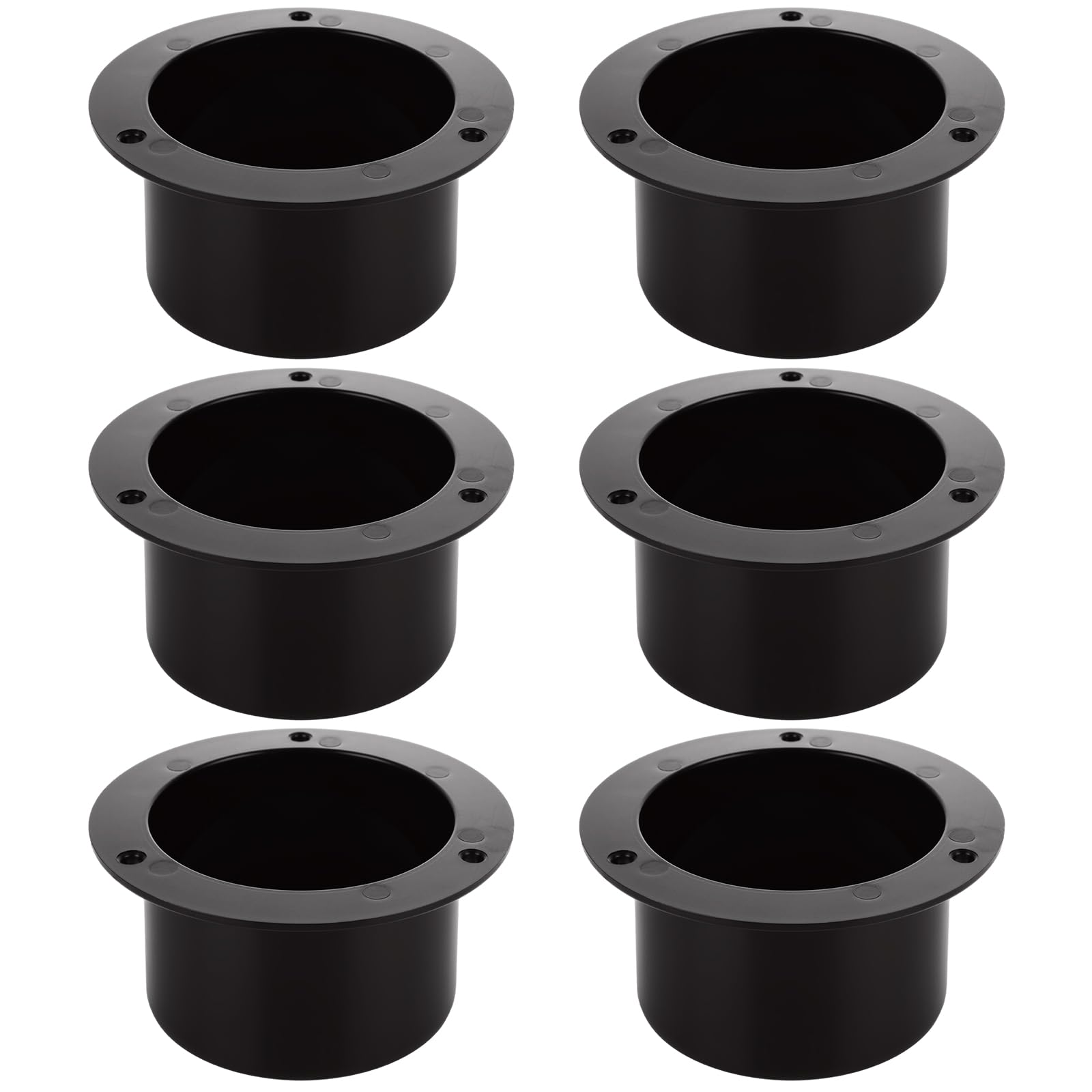 Photo 1 of LOYORTY 6PCS 4 Inch Duct Connector Flange, Plastic Straight Pipe Flange, ABS Ventilation Ducting Connector for Low?Heat Applications, Black