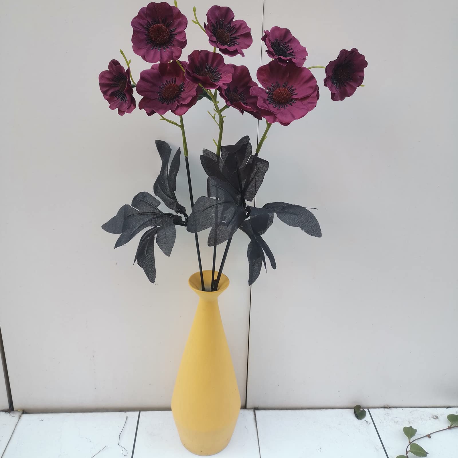 10 Steli Di Papaveri Rossi Artificiali Con 4 Fiori Per Stelo - Omaggi Finti Selvatici 45 Cm Per Arredamento