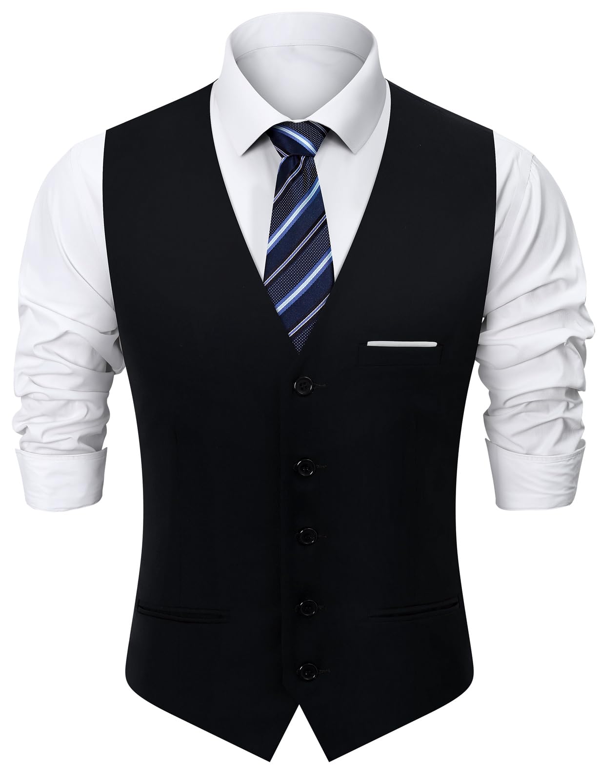fashonal Mens Suit Vest, Business Formal Dress Vest for Men Solid Slim Fit Waistcoat, S-3XL-picture-32