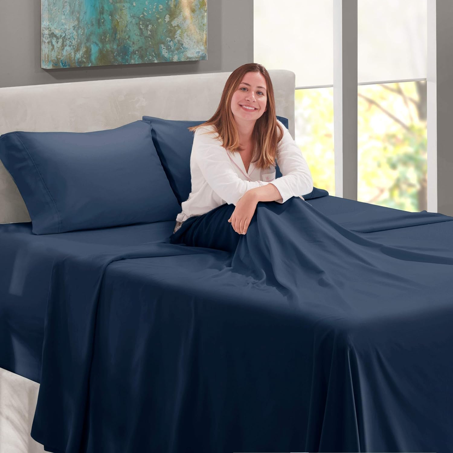 Amazon.com: Twin XL Sheet Set - 600 Thread Count 4 Piece Bedding