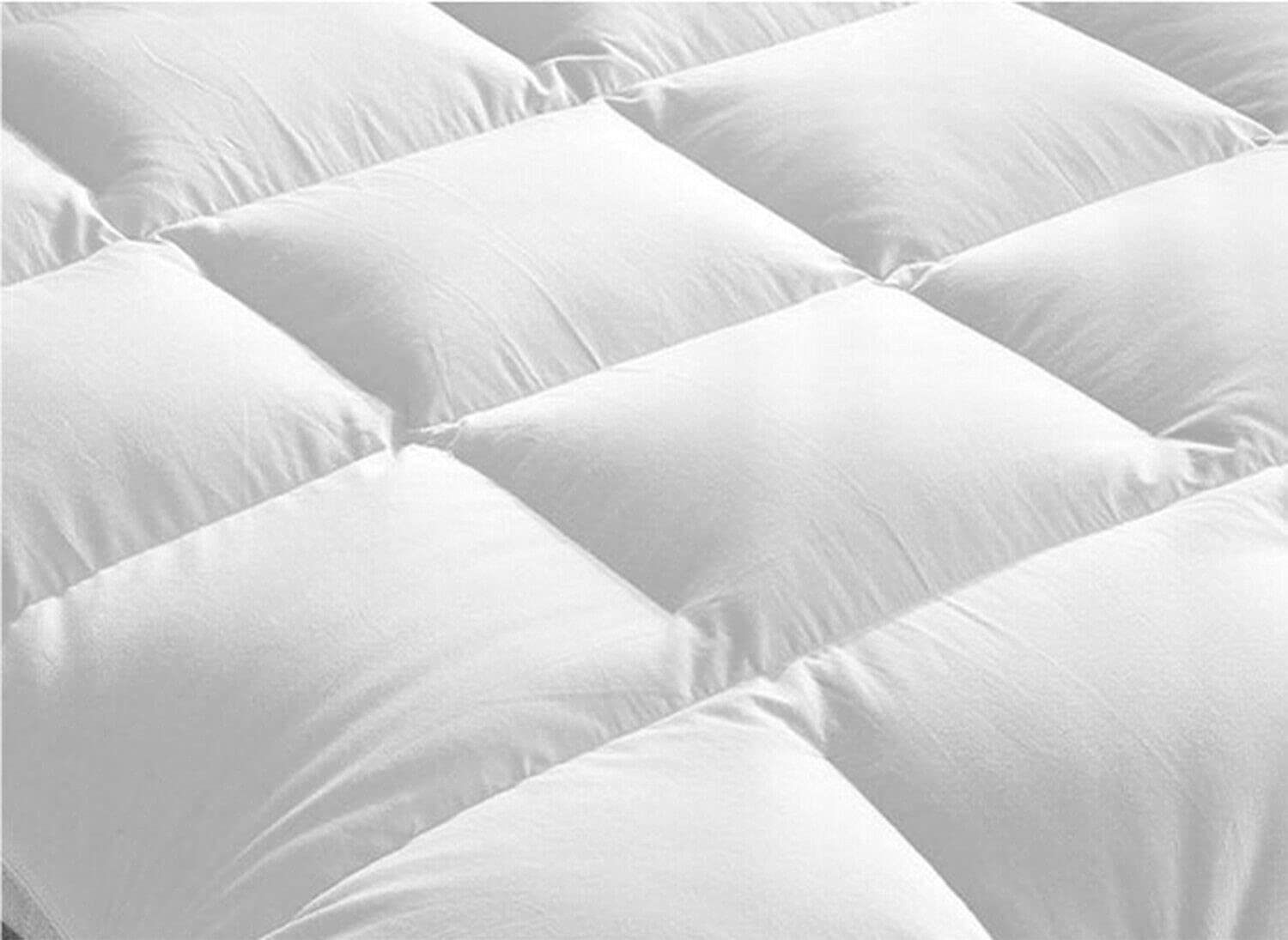 Casabella Mattress Topper 4 Inch (10 cm) thick King Super Soft Breathable Quilted Mattress Topper, Mattress Toppers are Box Stitched with Elasticized Corner Strap King Mattress topper 90x190+10cm