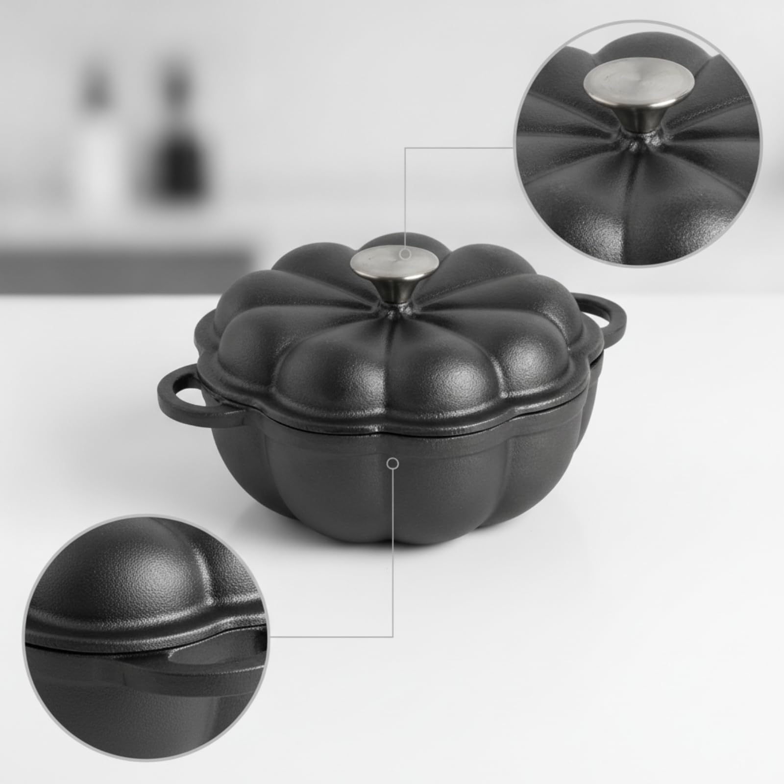 Kürbistopf hitzebeständig Kürbis-Schmortopf dekorativ Kürbis-Cocotte für Hobbyköche, Backofen