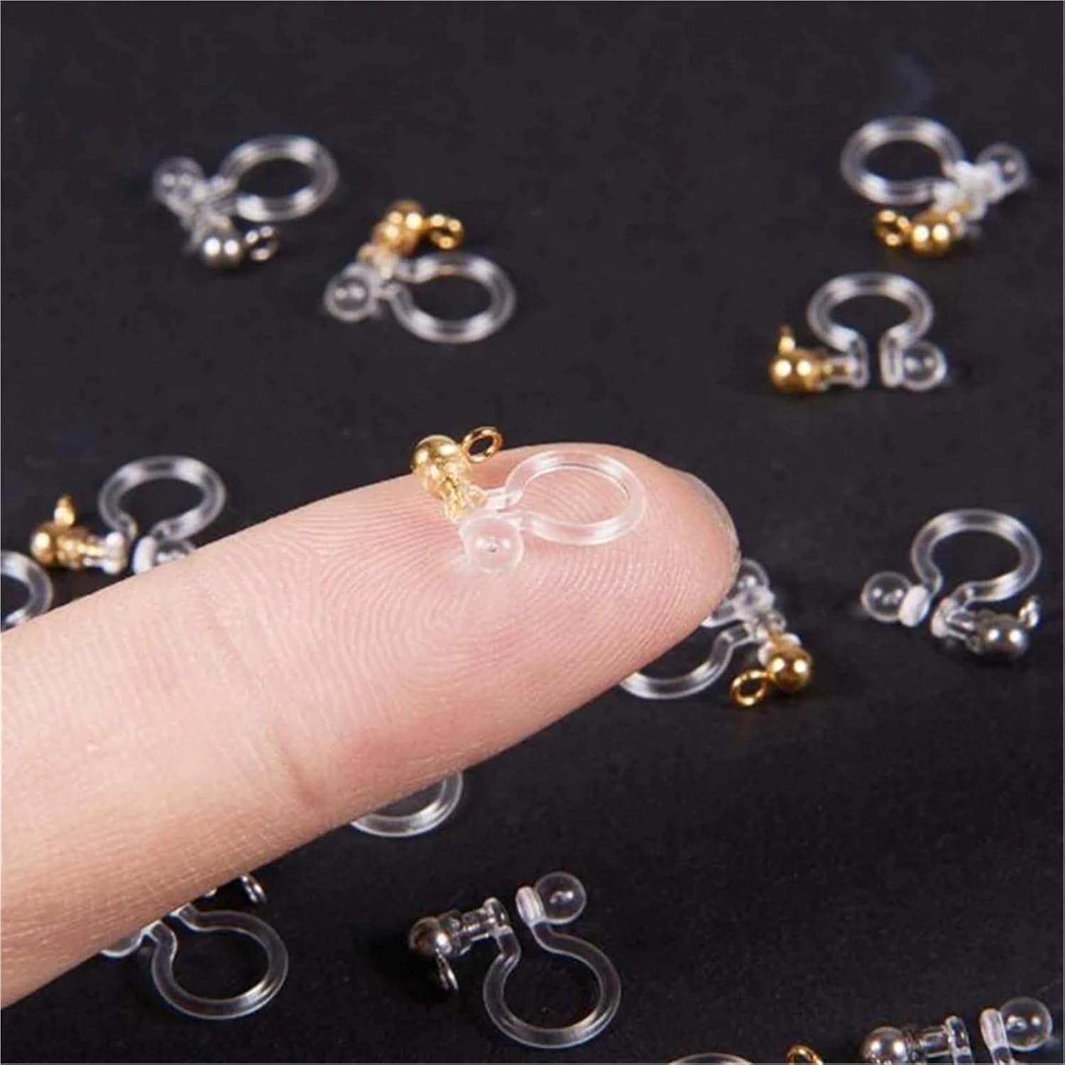 Clip On Earring Backs 80pcs Ear Clip Converter for DIY Non Pierced Clip-on Earring Jewelry Making Finding Accessory Supplies Component(Gold)