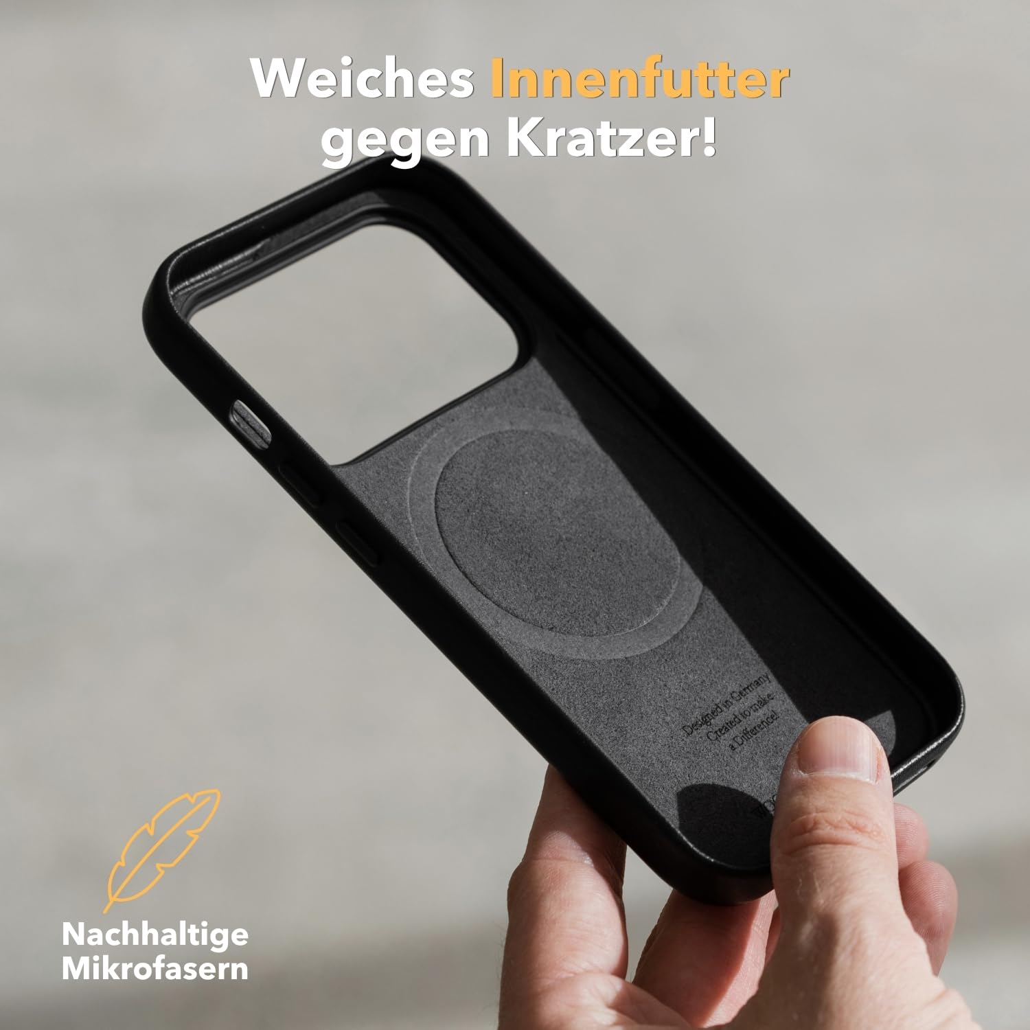 Woodcessories - Leder Case Kompatibel mit iPhone 17 Hülle aus Veganem Aloe Vera Leder Braun, MagSafe Kompatibel, 360° Schutz, Dünnes Design