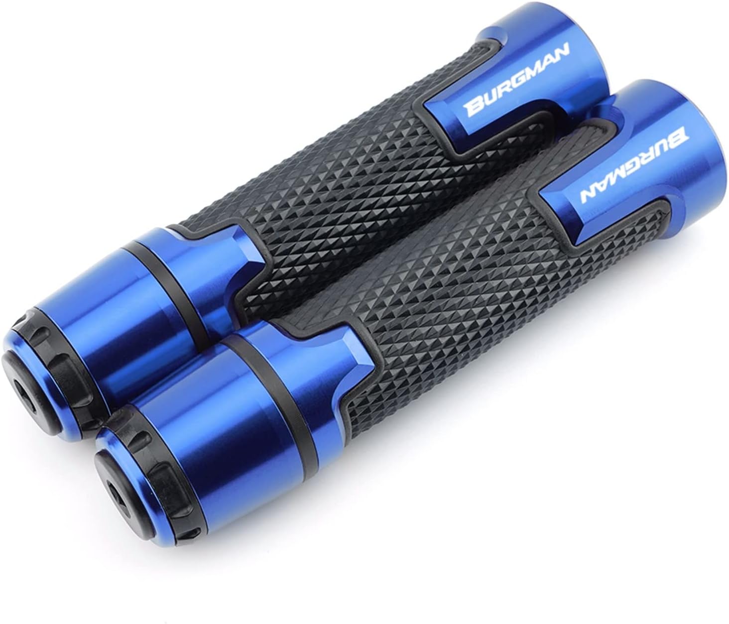 for Suzuki Burgman 650 400 125 200 250 AN650 AN400 AN125 AN200 AN250 Motorcycle Handlebar Grips 7/8" 22mm Anti Skid Rubber Grips Caps Plugs Handle Bar Ends (Color : Blue)