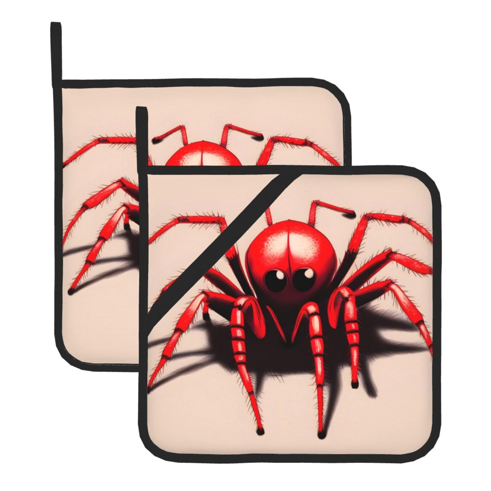Cute little red spider Square Heat Resistant Trivet Set Thick and Durable for Baking Barbecue Cookware Oven