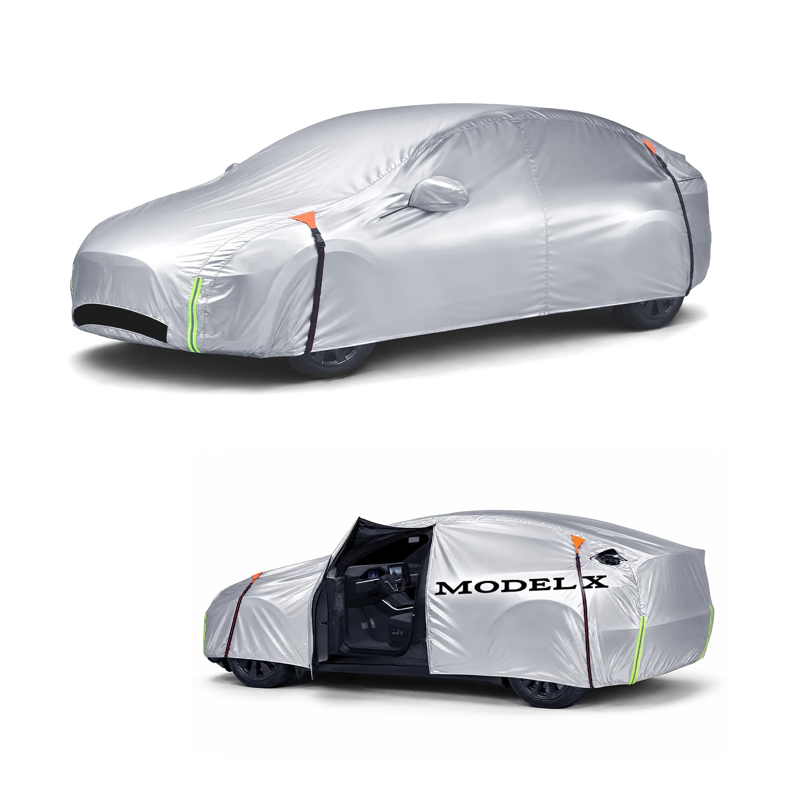 Photo 1 of Wigoo Tesla Model X Car Cover Accessories 2015-2026, Custom Fit Waterproof All Weather Outdoor Full Car Cover, Windproof UV Rain Snow Dust Protection, Door Zipper, Charging Port, Ventilated Mesh