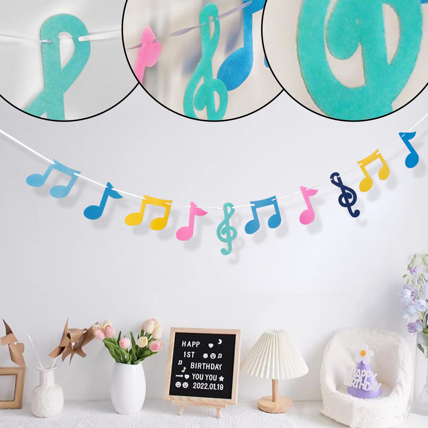 8pcs, Décorations De Gâteau De Notes De Musique, Fournitures