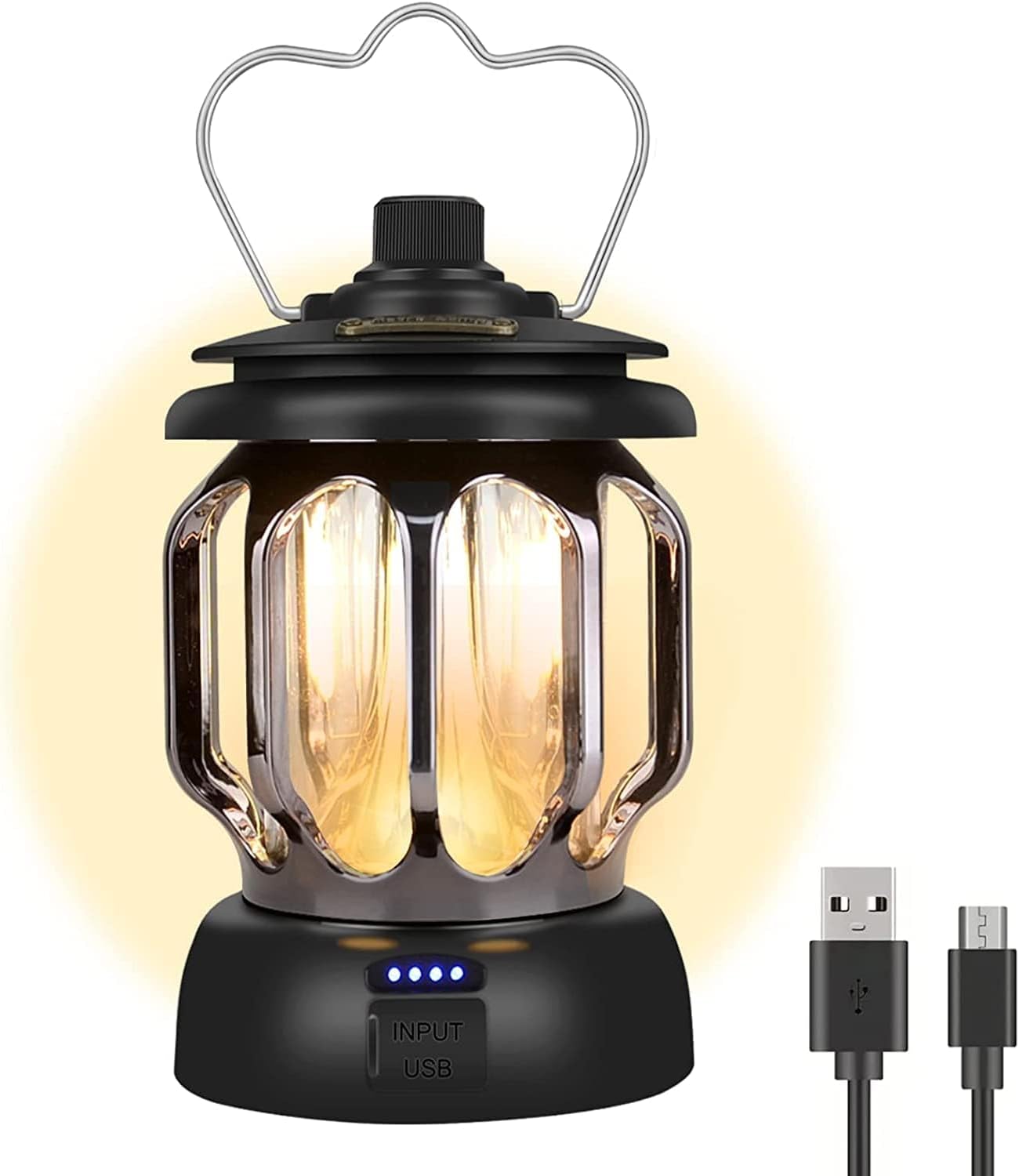 CPEX Outdoor Retro USB Rechargeable Camping Lantern Camping Tent Light LED Portable Lantern Garden Light Camping Atmosphere Decorative Chandelier