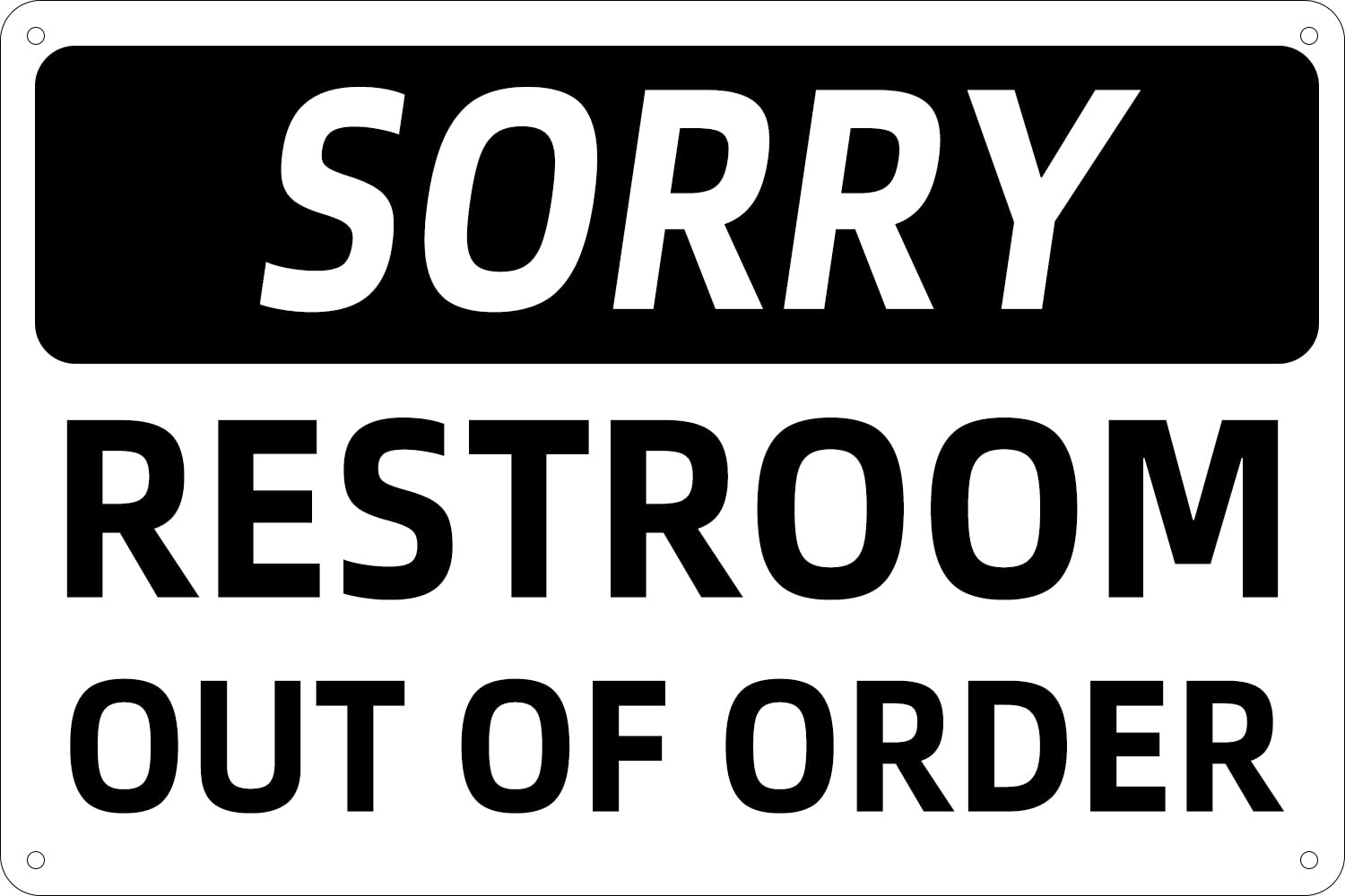 Toilet Sign – Sorry Restroom Out Of Order Directional Signs Metal Tin Sign Safety Notice Signs Wall Art Decor Plaque For Home Bar Restaurant Cafe Pub Office Store Decor 6x8 Inch