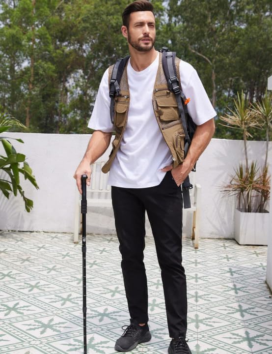 Gihuo Men's Fishing Safari Vest with Pockets for Summer Travel - Image 3