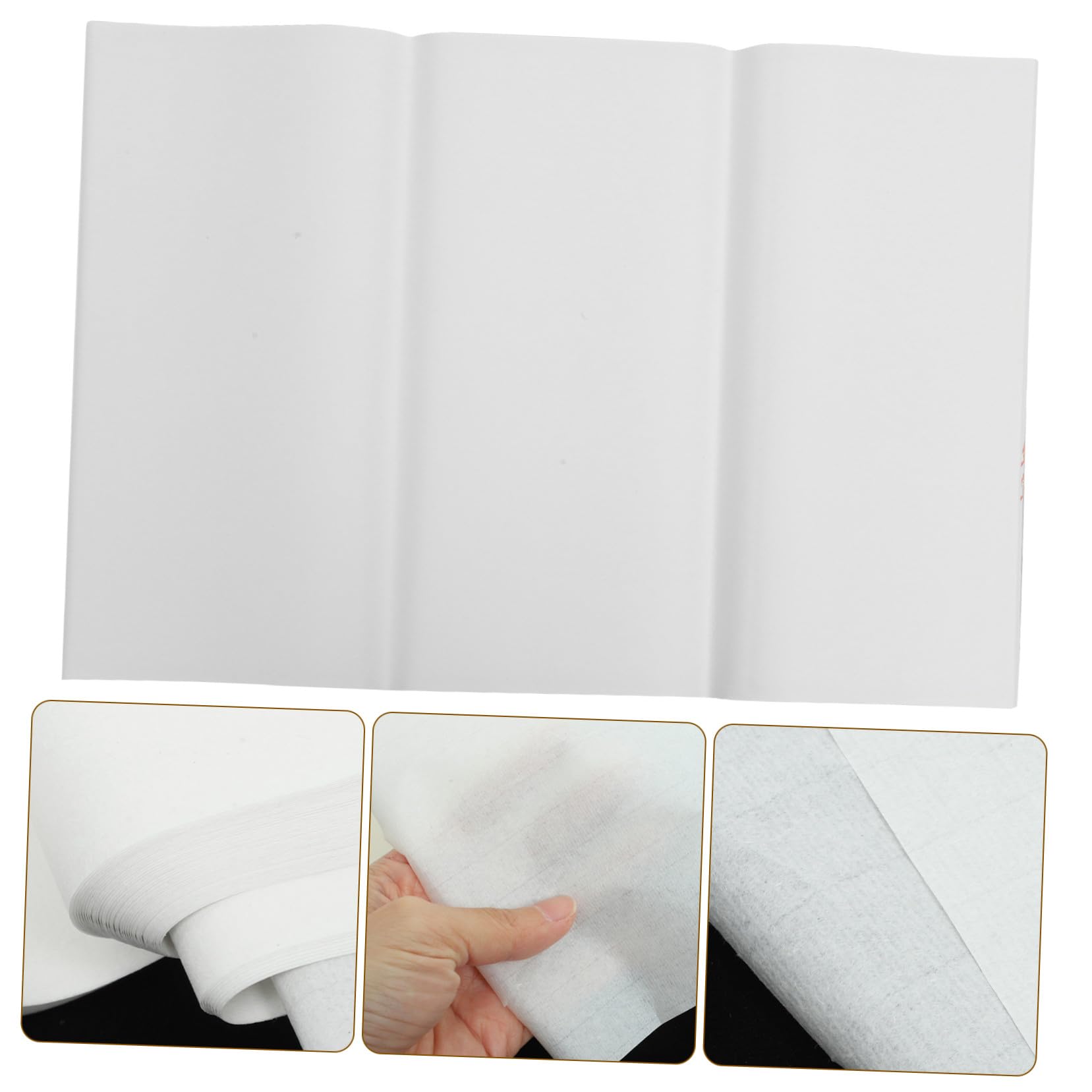 LOLIPPYY Papier de Riz Blanc pour Calligraphie 100 Feuilles Rectangulaires Léger et Multi-usage pour Peinture et Dessin Artistique
