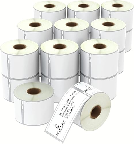BETCKEY - Compatible con DYMO 30323 (2-1/8 x 4 pulgadas), etiquetas para envío/nombre, compatibles con DYMO Labelwriter 450, 4XL, no compatible con