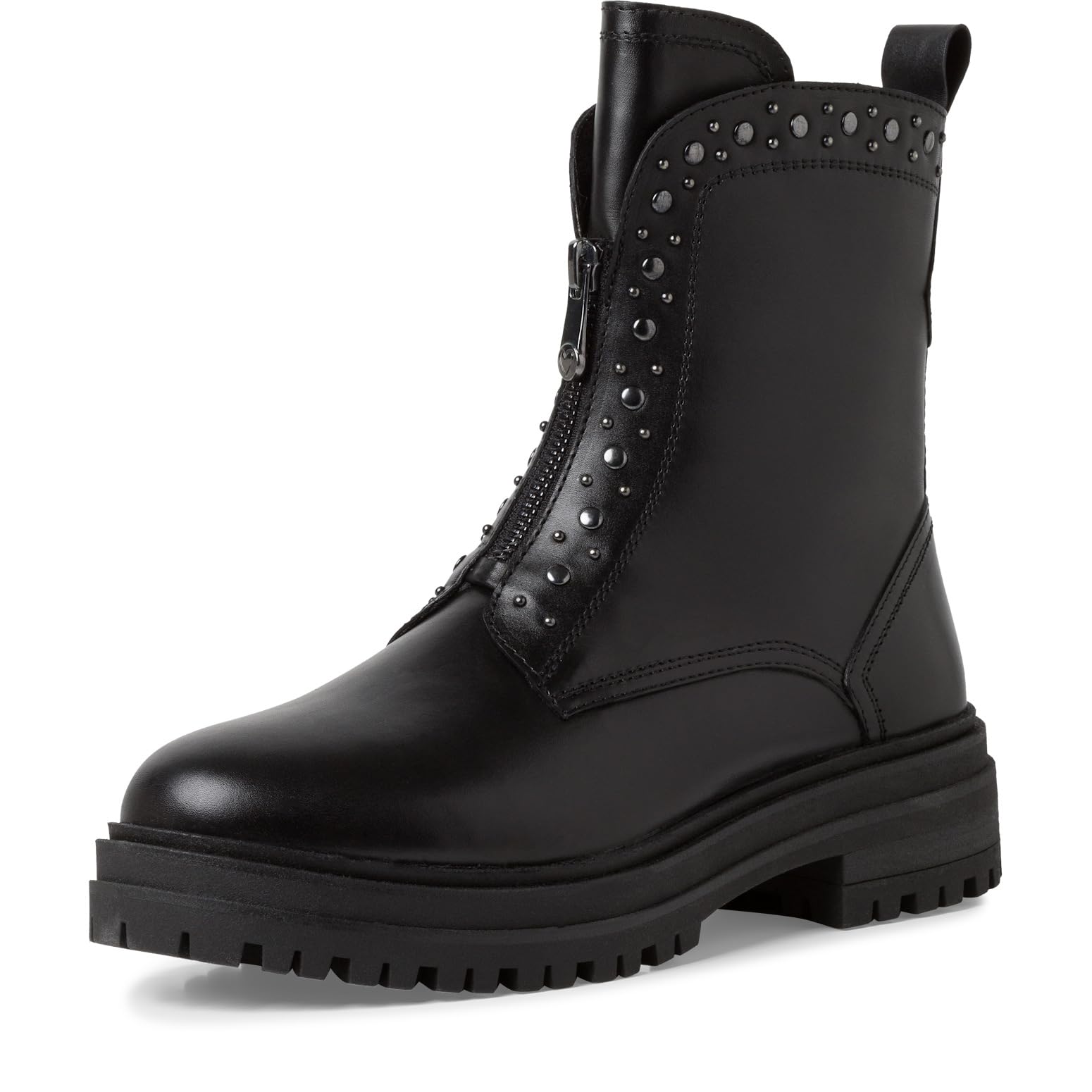 MARCO TOZZI Damen Stiefeletten ohne Absatz aus Leder mit Reißverschluss