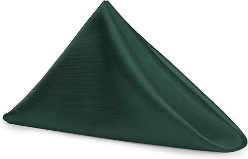 Ultimate Textile -10 docenas - Reversible Shantung Satin - Majestic - Servilletas de tela Majestic de 17 x 17 pulgadas, color verde cazador