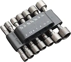 Conjunto de Soquetes Hexagonais, 14 Peças, Canhão Sextavado Chave Bits, Métrico e Imperial, Compatível com Parafusadeiras