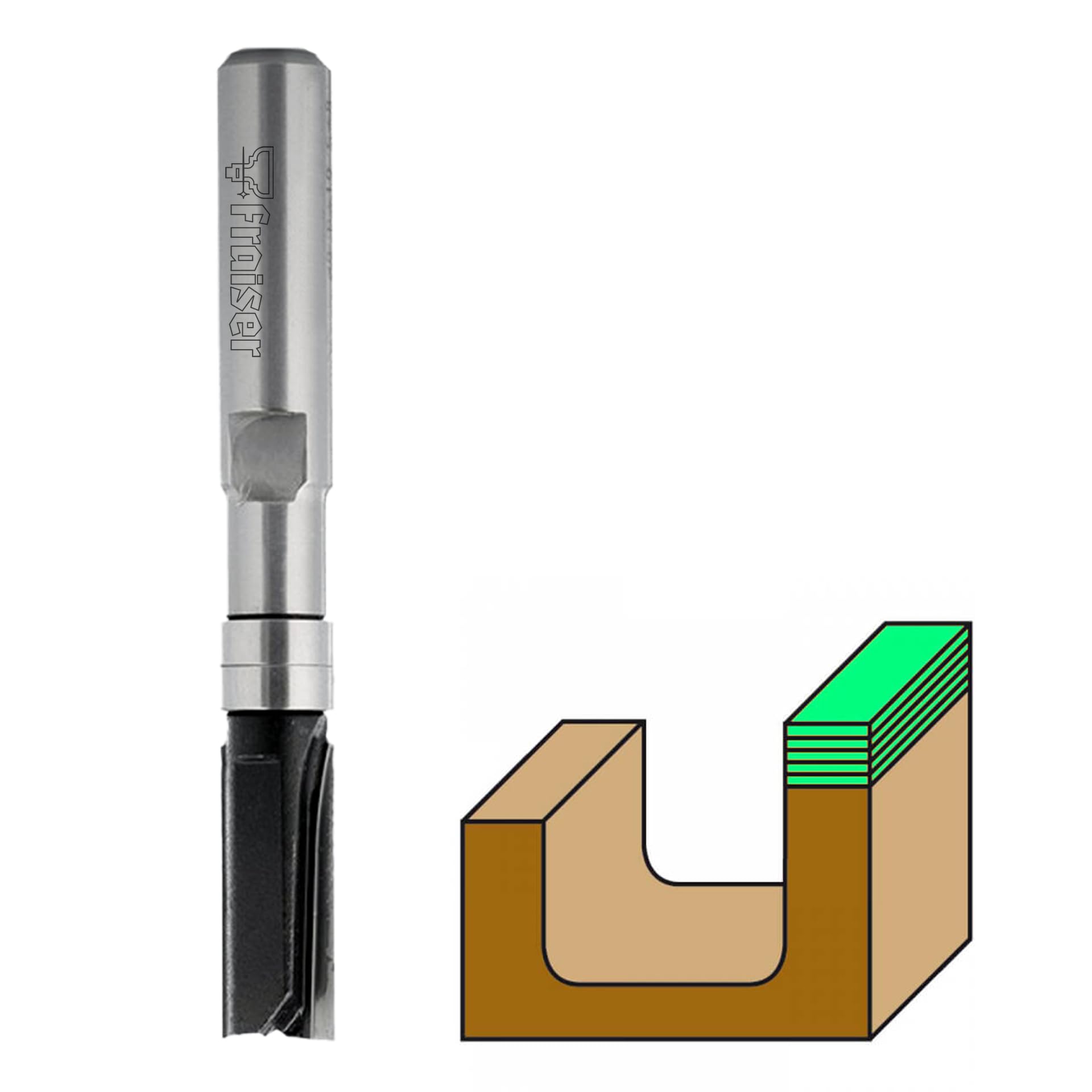 Fraiser - Microfresa a copiare con cuscinetto per legno, diametro 8 mm, gambo 8 mm, per fresatrice verticale e rifilatore