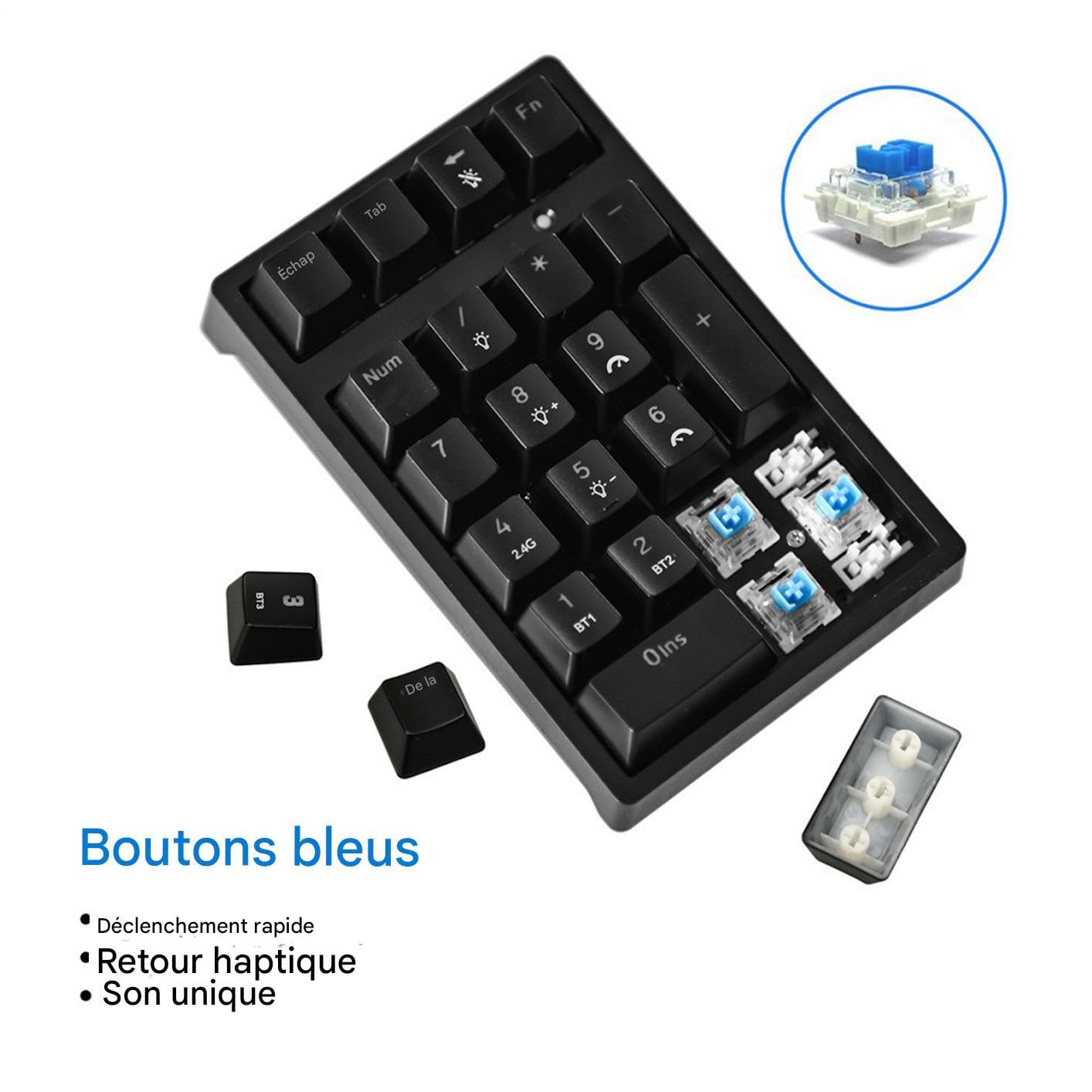 Tastierino Numerico Mini Tastiera Meccanica USB | Tastierino Numerico Senza Fili Con 21 Tasti Meccanici per Laptop, Desktop, Computer e