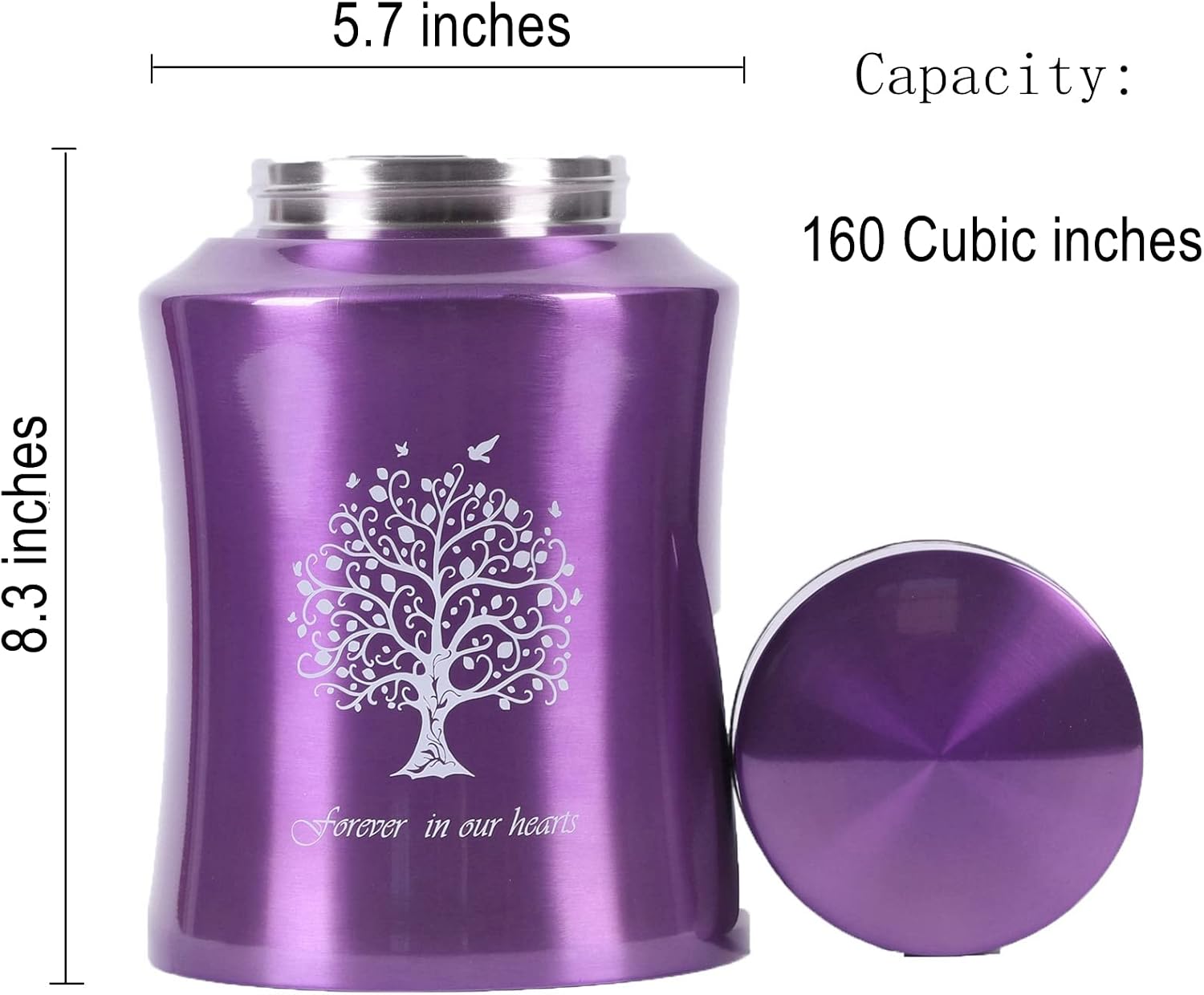 Adult Purple Cremation Urn for Human Ashes - Medium Size for Dad or Mom - Image 3